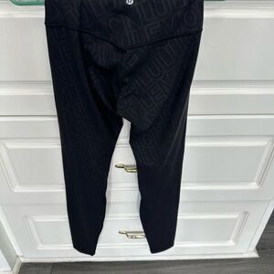 lululemon athletica Women’s Black Align Leggings with spell out, NWOT